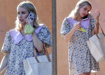 #OK! #StreetStyle ემა რობრტსი: მსახიობი ძვირადღირებულ, ფლორალურ კაბას ირგებს!