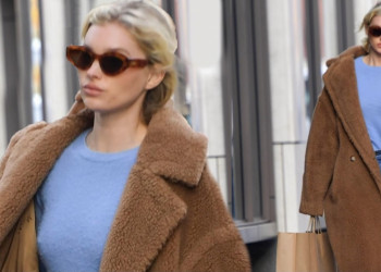 #OK! ორსული ელზა ჰოსკი: მოდელი ყავისფერ თრენჩს თეთრ ჩანთას უხამებს!