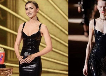 #OK! ლილი კოლინსი MTV Movie & TV Awards-ის წითელ ხალიჩაზე სან ლორანის კაბით წარსდგა