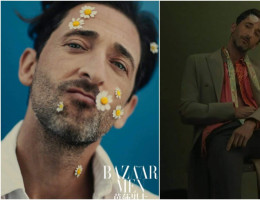 #OK!  დიდხნიანი შესვენების შემდეგ, ედრიენ ბროუდიმ Harper's Bazaar-ისთვის იპოზიორა