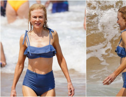 #OK! სხეულის იდეალური ფორმები 51 წლის ასაკში: ნიკოლ კიდმანი პაპარაცებმა სანაპიროზე დააფიქსირეს (ფოტოები)